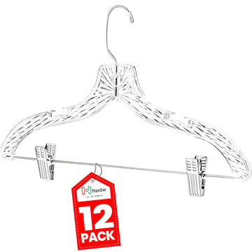 HARDW™ Crystal Designed Clothes Hangers with Clips, 360 Swivel Hook (12 Pack)