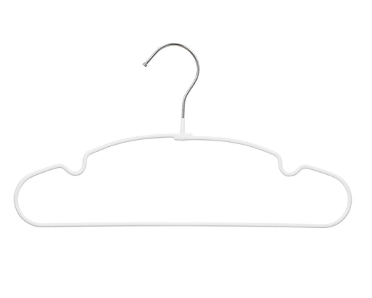 Carton of Kids White Metal Hangers with PVC Coded Anti-Slip (Carton is 40 Sets of 10 Pcs)