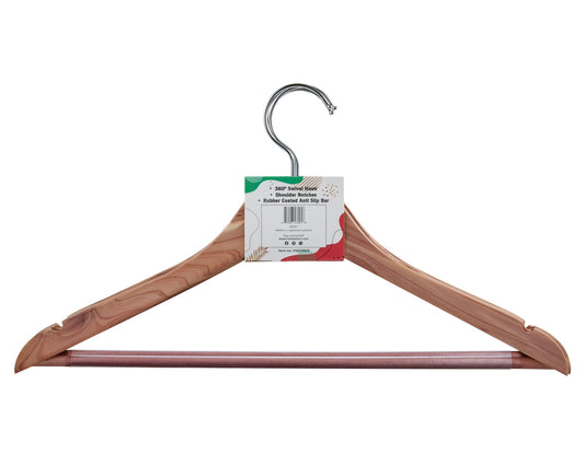 Carton of Cedar Wooden Suit Hanger (Carton Includes 24 Sets of 4 Pcs)