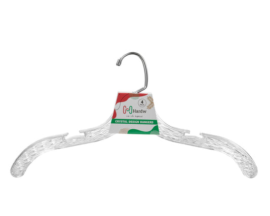 Crystal Plastic Hangers (Carton Includes 24 Sets of 4 Pcs)