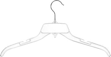 Clear Plastic Clothes Hangers with Hook & Notches - 100 Pack