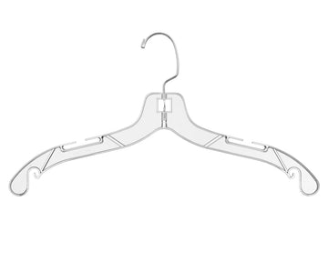 Clear Plastic Hangers with 360° Hook & Notches - 100 Pack