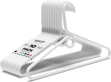 White Heavy Duty Hangers with Hooks (Carton of 100 Hangers)