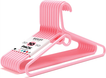 Pink Heavy Duty Hangers with Hooks (Carton of 100 Hangers)