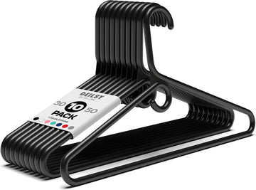 Black Heavy Duty Hangers with Hooks (Carton of 100 Hangers)