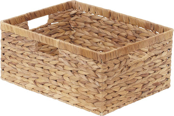 DEILSY Extra Large Wicker Baskets for Organizing, Water Hyacinth Storage Basket with Built-in Handles, 1 Pack