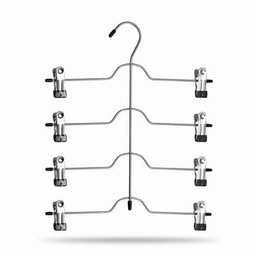 4 Tier Metal Skirt Hangers with Clips - 1 Case (30pcs)
