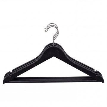 Black Plastic Rubber Coated Hangers - 1 Case (120 Hangers)