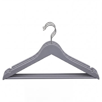 Gray Plastic Rubber Coated Hangers - 1 Case (120 Hangers)