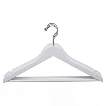 White Plastic Rubber Coated Hangers - 1 Case (120 Hangers)