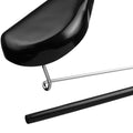 Black leather seat and matching handlebar on a white background