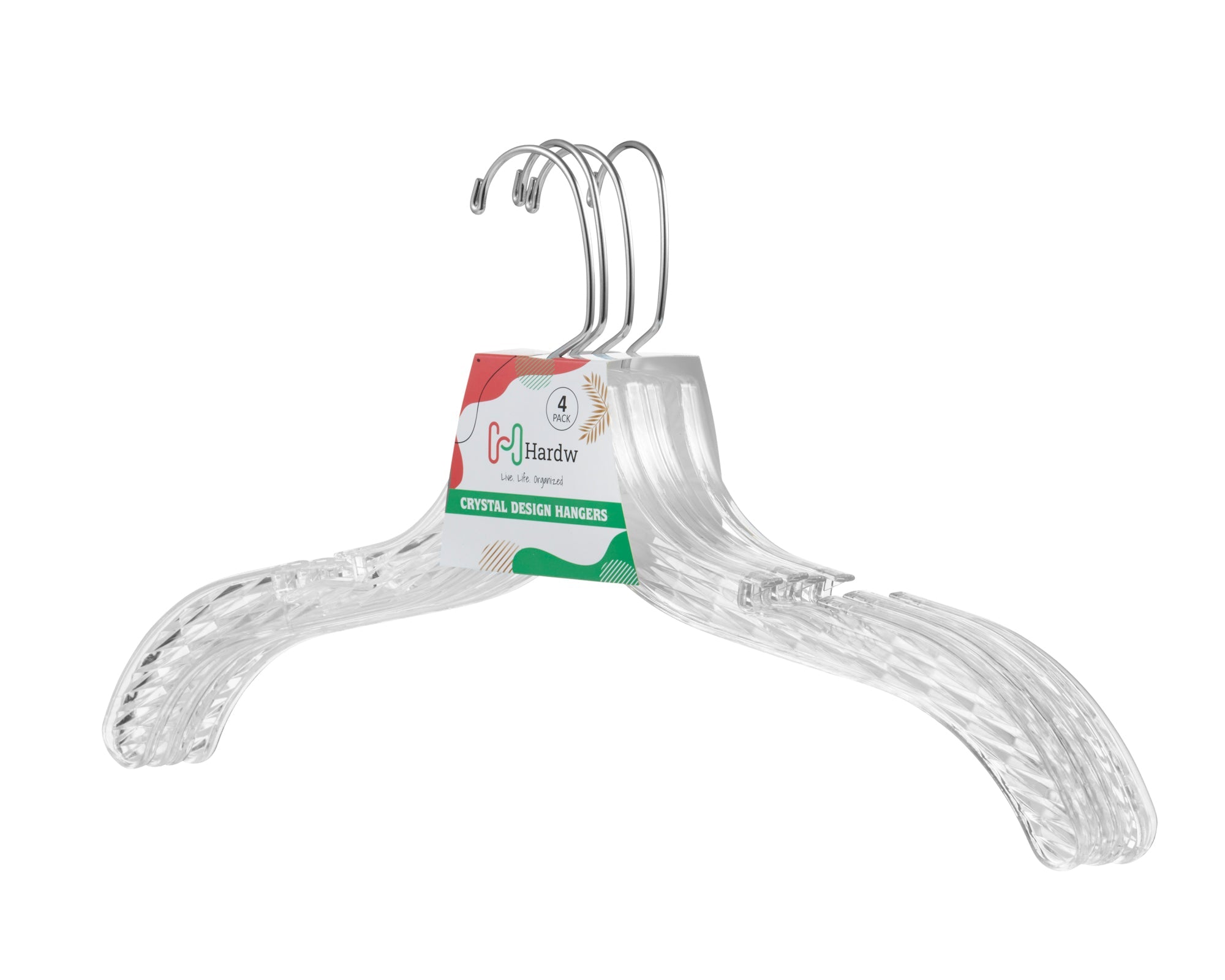 Crystal Plastic Hangers (Carton Includes 24 Sets of 4 Pcs)