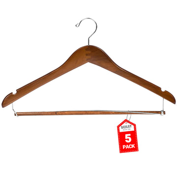 DEILSY™ Wood Suit Coat Hanger Brown (5 Pack)