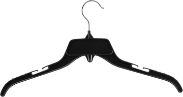 Black Plastic Clothes Hangers with Hook & Notches - 100 Pack