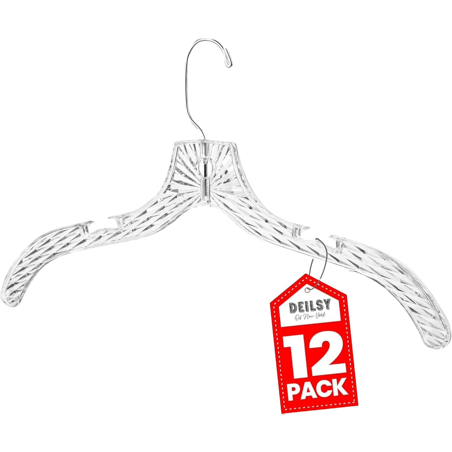 DEILSY™ Crystal Designed Plastic Hanger 360 Swivel Hook (12 Pack)