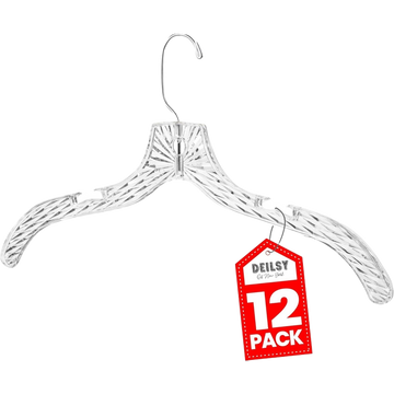 DEILSY™ Crystal Designed Plastic Hanger 360 Swivel Hook (12 Pack)